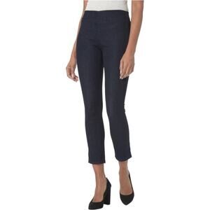 NYDJ Alina Skinny Dark Blue Pull On Ankle Cropped Slit Jeggings Size 14